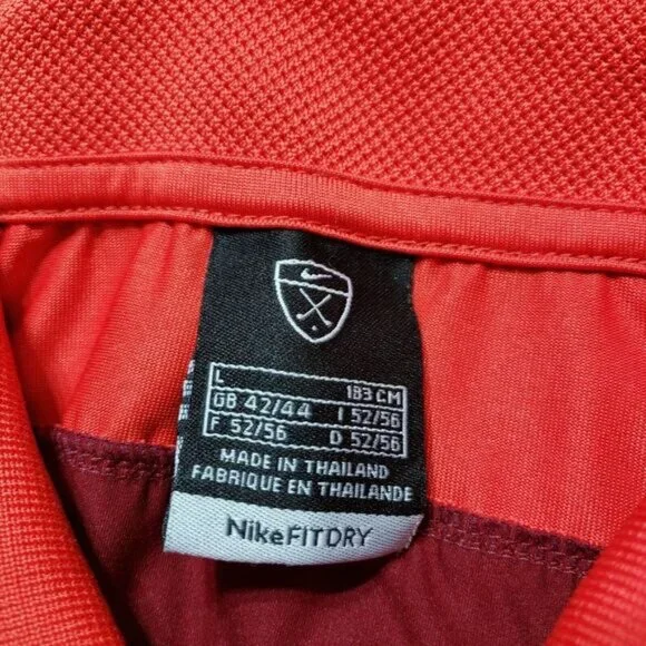 Nike Polo Shirt Mens‎ Large Red Short Sleeve Branded Golf - Picture 4 of 13